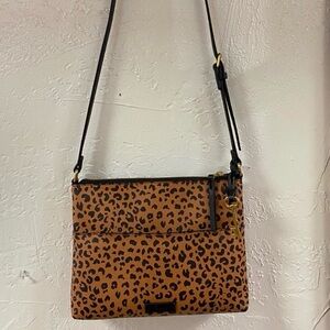 Fossil Brown and Black Leopard Crossbody Bag